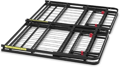 Amazon Basics Bed Frame with Storage, Foldable Metal Platform, Sturdy Steel, No Box Spring Needed, 14-inch High, Tool-Free Setup, Noise Free, Easy Assembly, Queen Size, Black