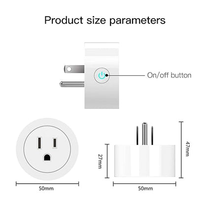 MoesGo Smart WiFi Power Dimmer Plug, Brightness Adjust Timer Socket, Tuya Smart Life App Remote Control, Compatible with Alexa and Google Home, 2 Pack, White