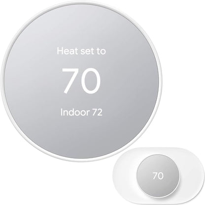Google Nest Thermostat - Smart Thermostat for Home - Programmable WiFi Thermostat - Snow - GA01334-US Bundle with Matching Google Nest Thermostat Trim Kit Wall Mount Plate GA01837-US