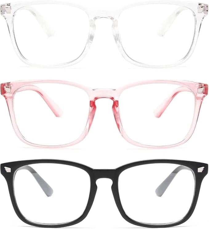 Blue Light Blocking Glasses - Fashion Square Eyeglasses, Anti UV Ray Computer Gaming Glasses Blue Blockers for Women/Men
