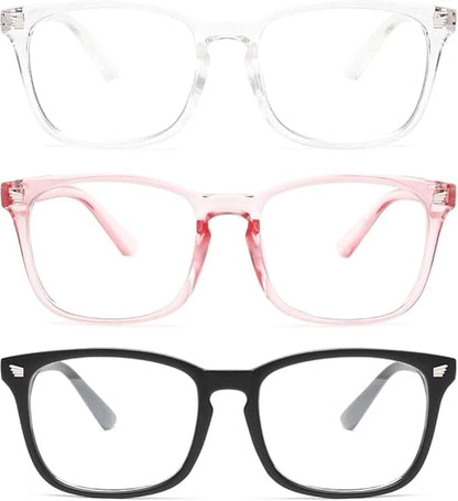 Blue Light Blocking Glasses - Fashion Square Eyeglasses, Anti UV Ray Computer Gaming Glasses Blue Blockers for Women/Men