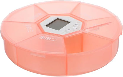 2pcs Pill Box with Alarm: Daily Medication Organizer with Alarm Reminder - 7-Grid Pocket-Sized Automatic Pill Holder for Daily Use & Travel