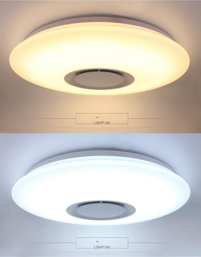 HOREVO Ceiling Lights with Bluetooth Speaker, 15 inch Smart Ceiling Lamp Compatible with Alexa and Google Home,Room Light for Bedroom, Living Room
