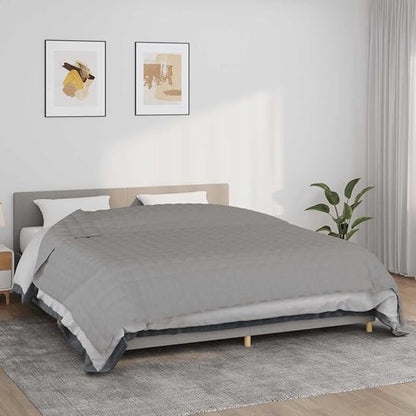 Large Grey Weighted Blanket Rectangular 86.6 x 102.4 in, Heavy Cotton Quilted Design for Even Weight Distribution, Hypoallergenic Breathable Fabric for Stress Relief