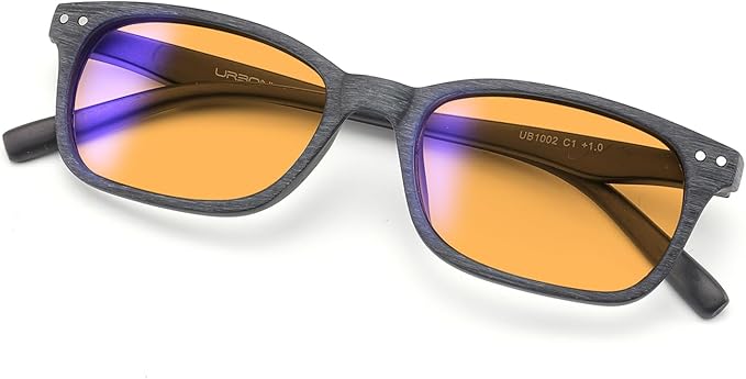 Blue Light Blocking Reading Glasses - For Better Sleep, Reduce Eye Strain for Women + Men, With Wooden Finishes (Black, 2.75, x)