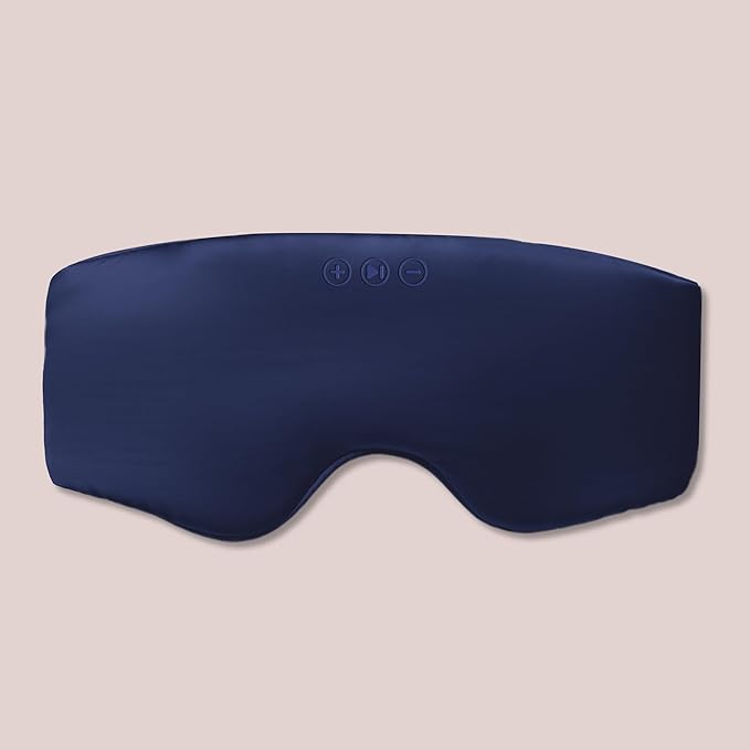 SilkSound 100% Mulberry Silk Bluetooth Sleep Mask, Skin-Friendly Sleeping Eyemask with Bluetooth Headphones, Sleep Gifts for Women, Silk Eye Mask Headband Headphones for Sleeping Side Speakers