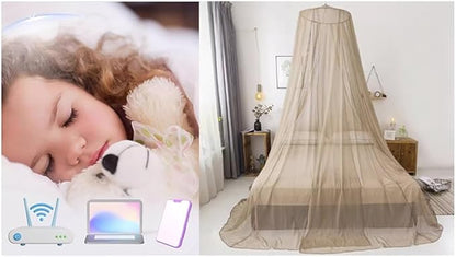 Round Anti Radiation Net Shield Bed Canopy, 100% Silver Fiber EMF Shielding Net Canopy, Blocks Radiation/EMF/WiFi/5G & Other RF Attenuation 10MHz-10GHz 35-60dB
