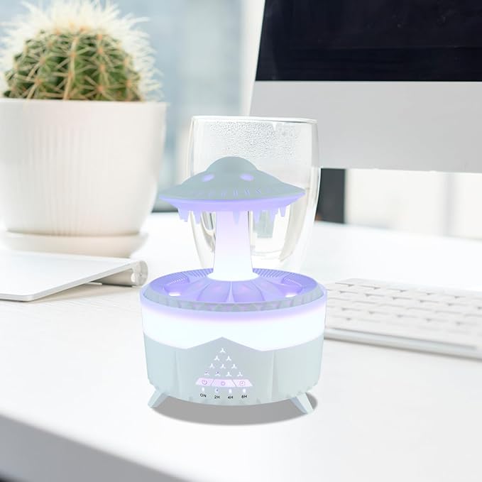 Cabilock Rain Cloud Humidifier, Aromatherapy Essential Oil Diffuser with Remote Control, Rain Sounds White Noise Humidifier, Waterfall Night Lights Sleep Aid Desk Lamp for Bedroom