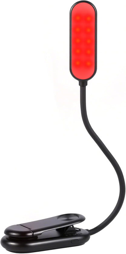 670nm Red Book Light [1 Pack] - Zero Blue Light, Rechargeable Clip On Red Reading Light Lamp for Reading at Night - Poratble Dimmable LED Book Lamp, Gift for Lovers Travel Studying Nursing