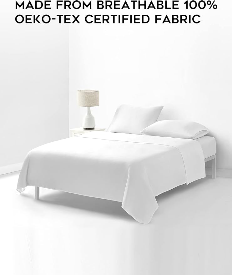 YnM Exclusive Cooling Duvet Cover for Weighted Blankets with 16 Strings (White, 48"x72")