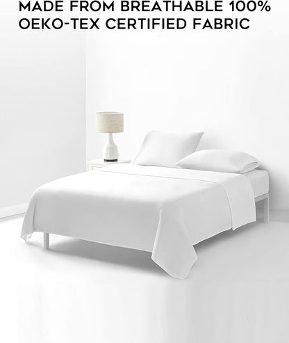 YnM Exclusive Cooling Duvet Cover for Weighted Blankets with 16 Strings (White, 48"x72")
