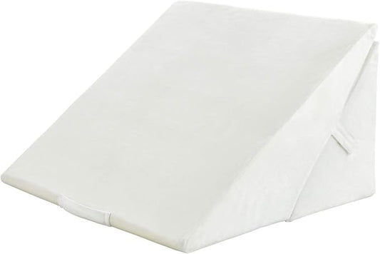 KOMFOTT Bed Wedge Rest Pillow - Adjustable Memory Foam Incline Cushion Triangle Back Support Reading Pillow w/Removable Case Cover for Back Pain, 14" Height, White Pillow