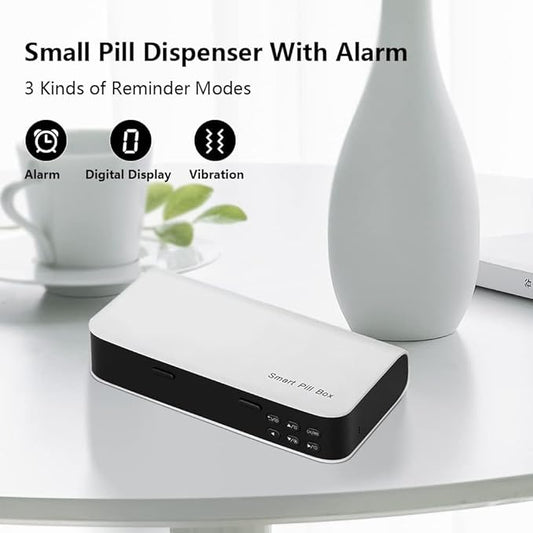 VODESON Weekly (7days) Travel Pill Organizer,Smart Remind Pill Box with Alarm,Medicine Dispenser Portable Travel Pill Case for Vitamins/Fish Oil/Supplements/Pills Home Pill Reminder