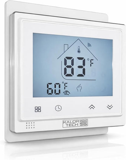 Wi-Fi Smart Thermostat for Electric Baseboard Heaters, 120-240V Systems, Proprietary Wall Plate, LCD Fahrenheit Display, Compatible with Alexa, Google Home, Smart Life and Tuya App