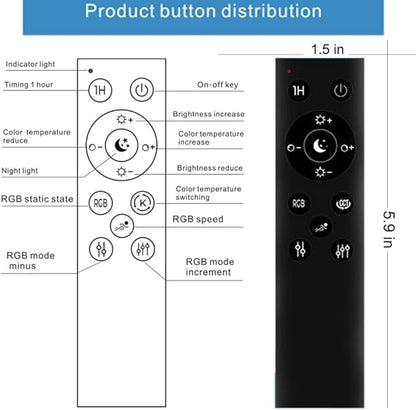 RGBCW LED Bulb with a 2.4GHz Remote Control, A60 12W 1000lm Color Changing Smart Light Bulb for Lamp, Bderoom, Mood Soothing,100W Equivalent,Dimmable 1% to 100% 3000-6500K,2 Bulb & Remote