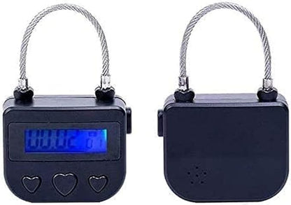 Electronic Time Padlock 99 Hours Max Timing with Electronic LCD Timed Display - USB Rechargeable (White)
