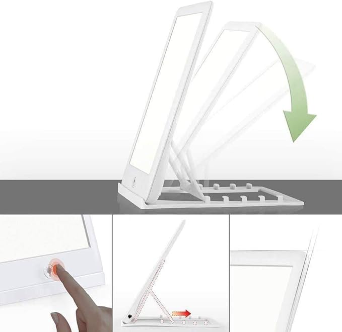 Light Therapy Lamp, UV-Free 10000 Lux LED Bright White Therapy Light, Touch Control with Adjustable Brightness Levels, Timer Function