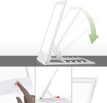 Light Therapy Lamp, UV-Free 10000 Lux LED Bright White Therapy Light, Touch Control with Adjustable Brightness Levels, Timer Function