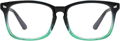 MAXJULI Blue Light Blocking Glasses,Computer Reading/Gaming/TV/Phones Glasses for Women Men(Blue Gradient Green)