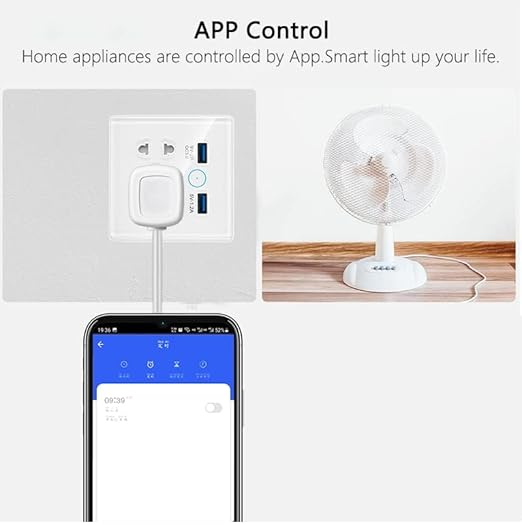 WiFi+Bluetooth Smart Wall Outlet（5 Hole+ 2 USB) Compatible with Alexa,App and Voice Control,Use with US/EU/UK Plug, 10A