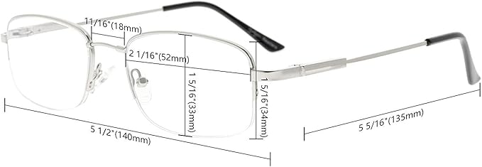 Eyekepper 97% Blue Light Blocking Reading Glasses-Better Sleep Computer Readers-Mens Womens Memory Titanium