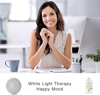 McDen Light Therapy Lamp, UV Free 10000 lux, Desktop Desk Lamp with Green Light and Three Types of White Light, 20 Adjustable Brightness Levels, and 4 Timer Functions