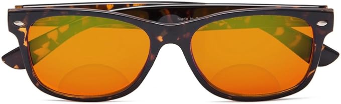 Eyekepper Blue Blocking Amber Bifocal Glasses for Sleep-Nighttime Bifocal Readers-Special Orange Tinted Glasses for Women Men (Tortoise, +1.50)