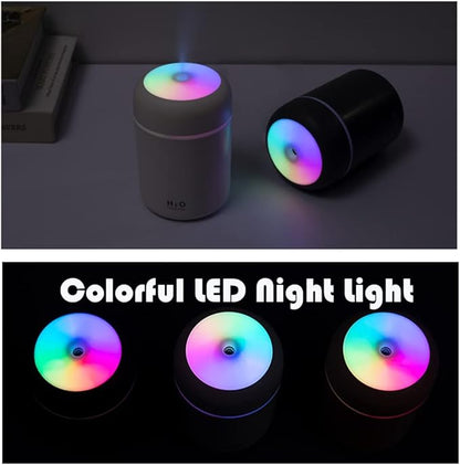 Portable Mini Humidifier, 300ml with Colorful LED Night Light, USB Personal Desktop Humidifier for Car Office Home Travel, Auto Shut-Off, 2 Mist Modes, Super Quiet(pink)