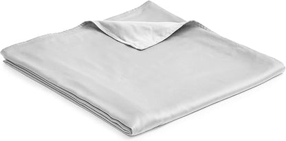YnM Exclusive Cooling Duvet Cover for Weighted Blankets with 16 Strings (Light Grey, 60"x80")