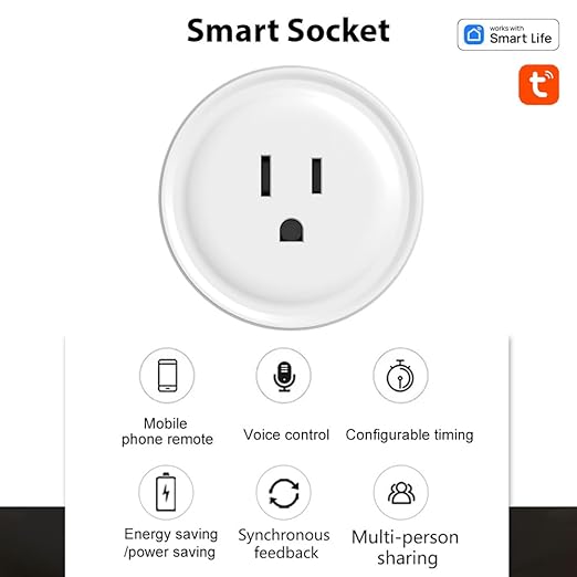 Smart Plugs, Smart Plug 4 Packs, Smart Plugs That Compatible with TY APP Remote Control, 10A Smart Outlet with WiFi Remote Control & Timer Function, 2.4GHz Wi-Fi Only, Voice Control - 4 Packs