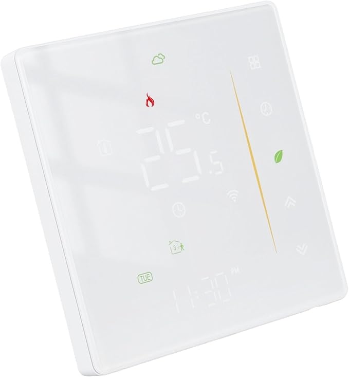 Smart Thermostat Programmable App Voice Control Electric Floor Heating Temperature Controller for ZigBee AC White Suitable for Office Bedroom Living Room