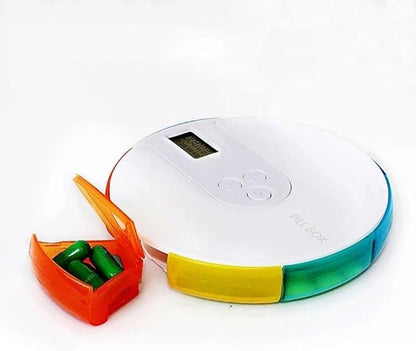 1 Piece 7-Day Automatic Pill Dispenser Portable Electronic Medication Organizer White Weekly Smart Timing Pill Reminder for with Alarm