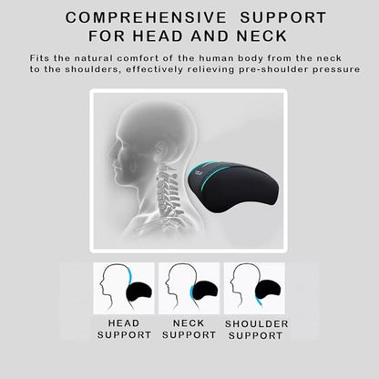 Car Headrest Neck Pillow Support Memory Foam Ergonomic Design Accessory for Driving Seat Fatigue Relief Compatible with Model S X 3 Y & Cybertruck - 2 Pieces