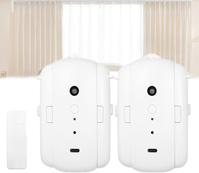 Smart Automatic Curtain Opener,2pcs Electric Curtain Robot,Multiple Control Ways,Timed Opening And Closing,High-Performance Curtain Robot,For Roman Rod,U-Shaped Rail,I-Shaped Rail,kit1