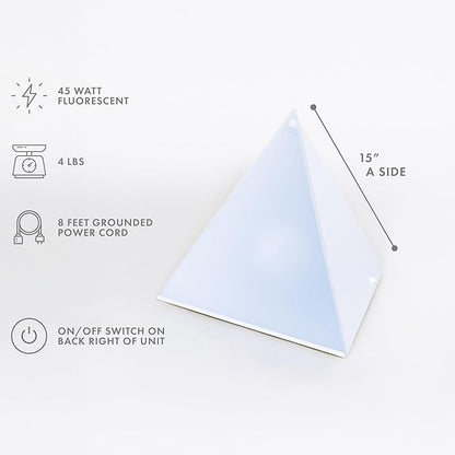 Northern Light Technologies Luxor - 10000 Lux Light Therapy Lamp - Full Spectrum Pyramid LED Lightbox Therapy Light for Natural Mood and Energy Enhancement, Sunlight Desk Lamp, White