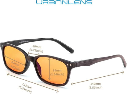 Blue Light Blocking Reading Glasses - For Better Sleep, Reduce Eye Strain for Women + Men, With Wooden Finishes (Brown, 2.25, x)