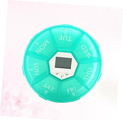 Portable Medicine Box Compartments Alarm Clock Reminder for Daily Medication Pill Dispenser for Travel Pill Organizer First Aid Box