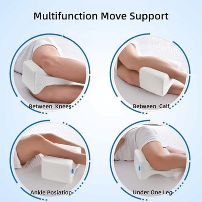 Jan Bark 14” Knee Pillow for Side Sleepers Memory Sponge Support Leg Pillow for Side Sleeping Aligns Spine, Relief for Sciatica, Back, Hips, Knees, Joints