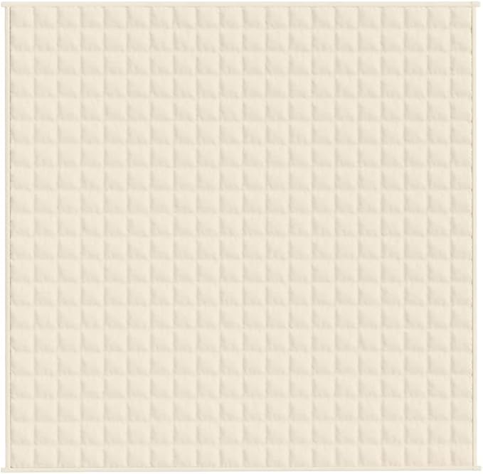 vidaXL Weighted Blanket 78.7"x78.7" - Comfort Sleep Aid, Light Cream Duvet Filled with Glass Beads, Soft Polyester Fabric, Even Weight Distribution