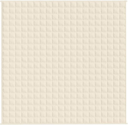 vidaXL Weighted Blanket 78.7"x78.7" - Comfort Sleep Aid, Light Cream Duvet Filled with Glass Beads, Soft Polyester Fabric, Even Weight Distribution