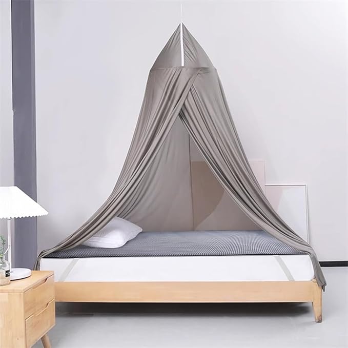 Round Anti Radiation Net Shield Bed Canopy, 100% Silver Fiber EMF Shielding Net Canopy, Blocks Radiation/EMF/WiFi/5G & Other RF Attenuation 10MHz-10GHz 35-60dB(Suitable for 1.2X2M beds)
