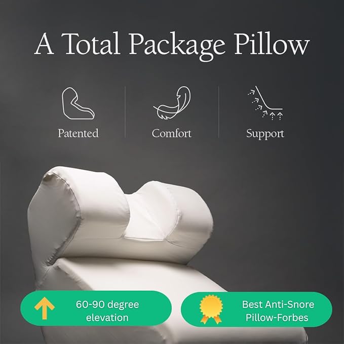 Snorinator Pillow, Also for Reflux, Post-Op, Vertigo, Wrinkle Reducer, Prego/Nursing As Seen on Shark Tank (Large, Pillow Only)