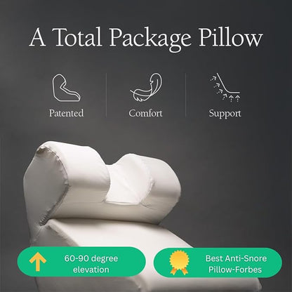 Snorinator Pillow, Also for Reflux, Post-Op, Vertigo, Wrinkle Reducer, Prego/Nursing As Seen on Shark Tank (Large, Pillow Only)