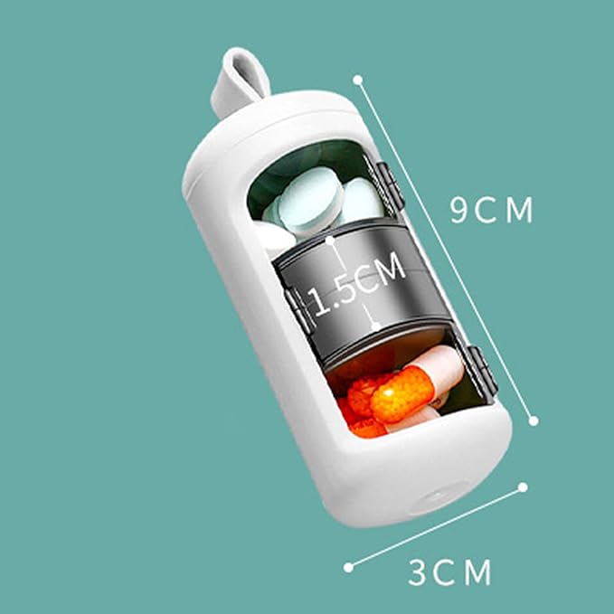 Portable Pill Box, Protect from Light Pill Dispenser Reminder Adjustable Medicine Outlet for Travel Office