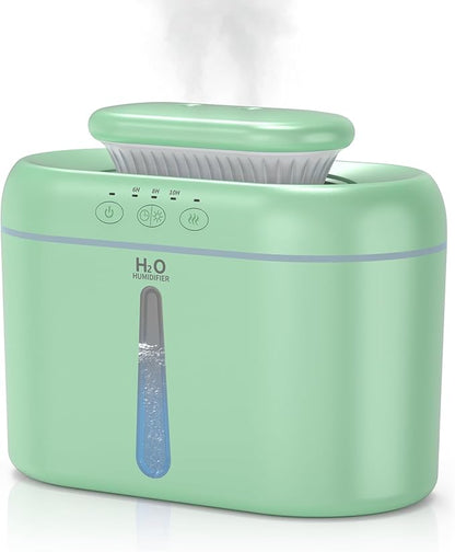 HZD Humidifiers for Bedroom 2L Large Tank for Long Runtime, Gentle Mist 26dB Quiet Runtime Easy to Fill & Clean Can Timed Humidifier for Home, Baby, Nursery, Plants, Night Light (Green)