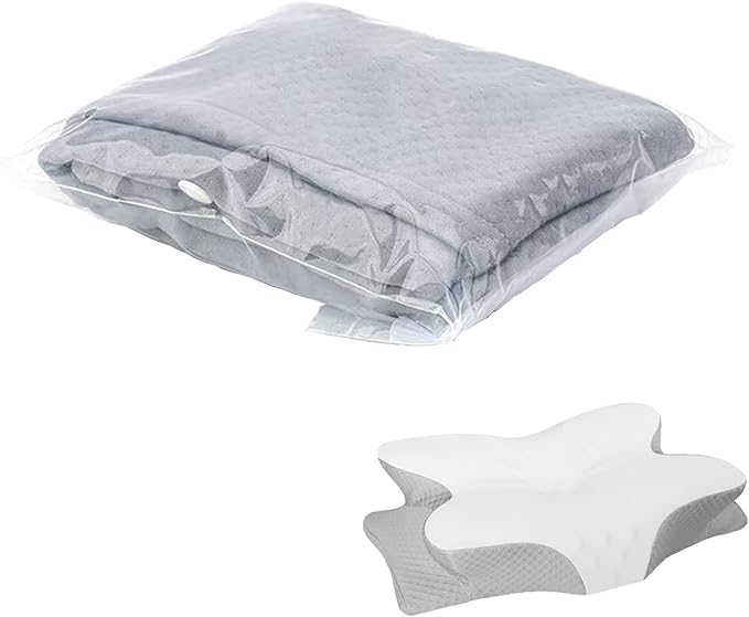 Comfortable and Breathable Pillowcase for Memory Foam Pillow P1103 (Light Grey, White, 24.8" × 16.7" × 5.4"/3 .5")