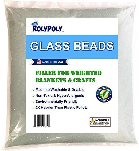 Roly Poly Glass Bead Filler, Stuffing for Weighted Blankets & Crafts (10 lbs)
