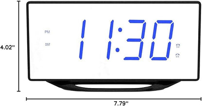 Alarm Clock for Bedroom,8.7"Big Display Digital LED Mirror Clock with 2 Alarms,Adjustable Dimmer&Volume,USB Phone Charger,Plug in Loud Basic Alarm Clock for Deep Sleeper Adult Kid Senior Teen Boy Girl