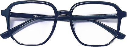 Blue Light Blocking Glasses Reading Glasses for Women Men Square Nerd Eyeglasses Frame Lightweight Reduce Eye Strain