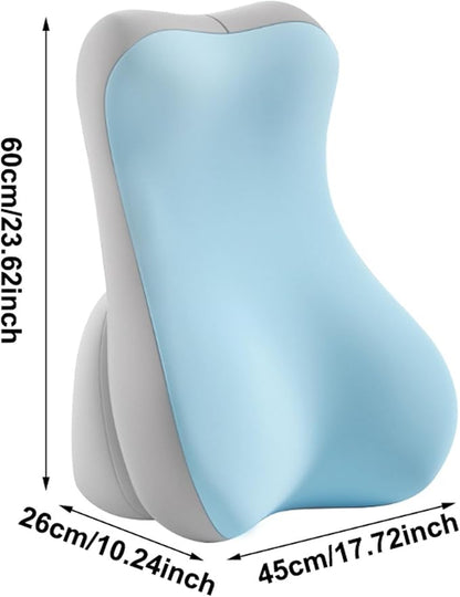 Ergonomic Reading & Back Pillow with S-Curve Design | Adjustable Memory Foam Support for Bed, Sofa & Floor | Ideal for Reading, Nursing, Meditation & headboard Pillow (Blue) (Blue)